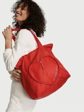 Victoria's Secret Red Heart Zip Tote
